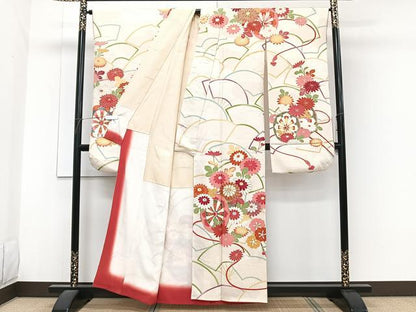 平和屋着物■豪華振袖 駒刺繍 花車文 カラー胴裏：丁子色 金彩 正絹 逸品 CABG7030xi