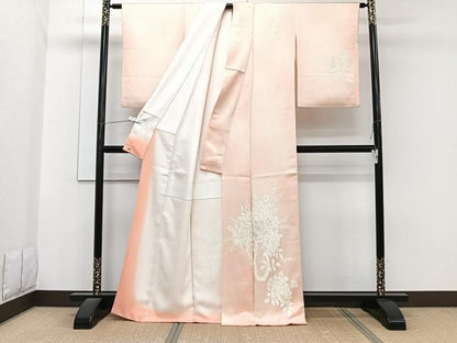 平和屋着物■訪問着　刺繍　飾花文　暈し染め　金糸　三越扱い　正絹　逸品　CABG7032xi
