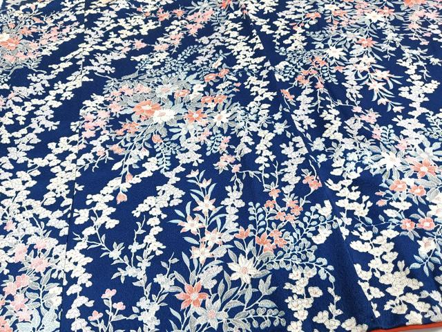 平和屋着物■上質な小紋 草花文 正絹 逸品 CABG7033xi
