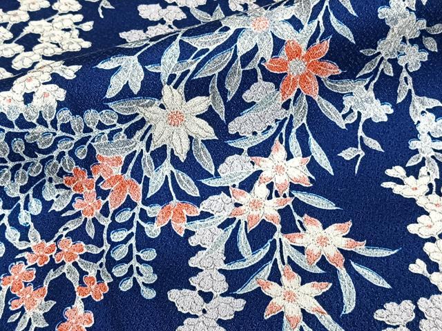 平和屋着物■上質な小紋 草花文 正絹 逸品 CABG7033xi
