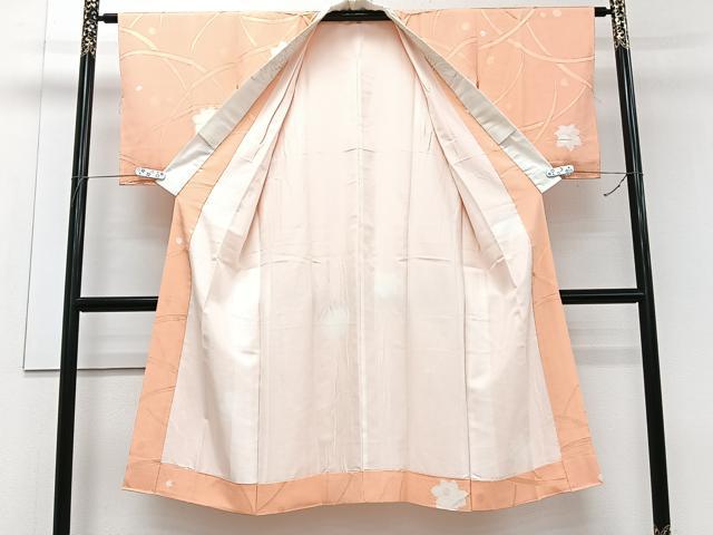 平和屋着物■長襦袢　袷　絞り　芝楓地紋　半衿刺繍　正絹　逸品　CABG7035xi