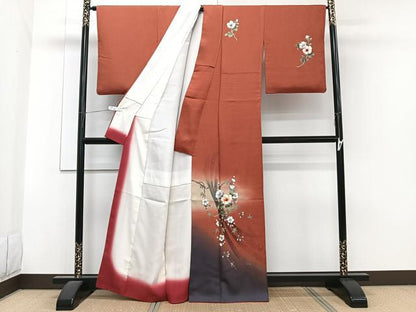 平和屋着物■訪問着　束ね熨斗枝花文　暈し染め　金彩　正絹　逸品　CABG7036xi
