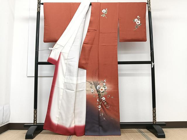 平和屋着物■訪問着　束ね熨斗枝花文　暈し染め　金彩　正絹　逸品　CABG7036xi