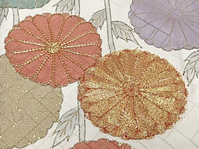 平和屋着物■豪華色留袖　駒刺繍　枝菊文　金彩　正絹　逸品　CABG7038xi