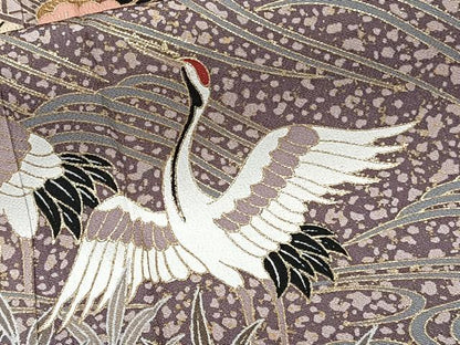 平和屋着物■豪華黒留袖　駒刺繍　波籬飛鶴屏風花文　金彩　鈴乃屋扱い　正絹　逸品　CABG7050xi