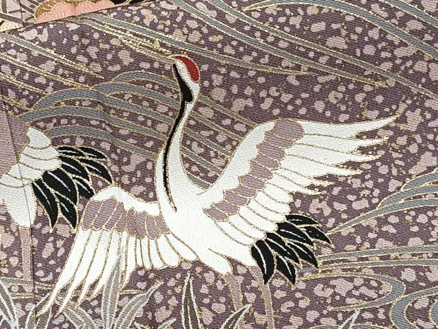 平和屋着物■豪華黒留袖　駒刺繍　波籬飛鶴屏風花文　金彩　鈴乃屋扱い　正絹　逸品　CABG7050xi