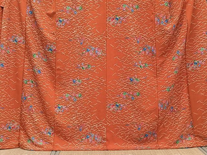 平和屋着物■振袖　松葉草花文　洗える着物　CABG7063xi