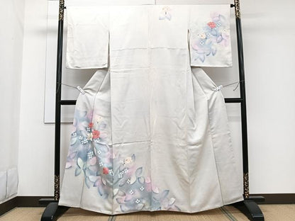 平和屋着物■訪問着　手描き　草花文　暈し染め　西武扱い　正絹　逸品　CABG7074xi