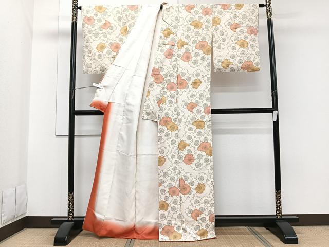 平和屋着物■上質な小紋　花尽し　金彩　正絹　逸品　CABG7075xi