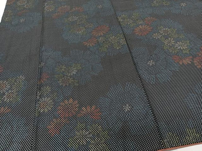 平和屋着物■上質なお召　草花文　正絹　逸品　CABG7079xi