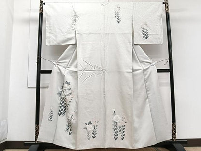 平和屋着物■訪問着　手描き　枝草花文　正絹　逸品　CABG7081xi