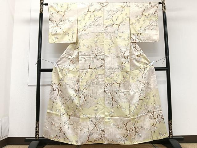 平和屋着物■上質な小紋　枝梅風景文　正絹　逸品　CABG7084xi