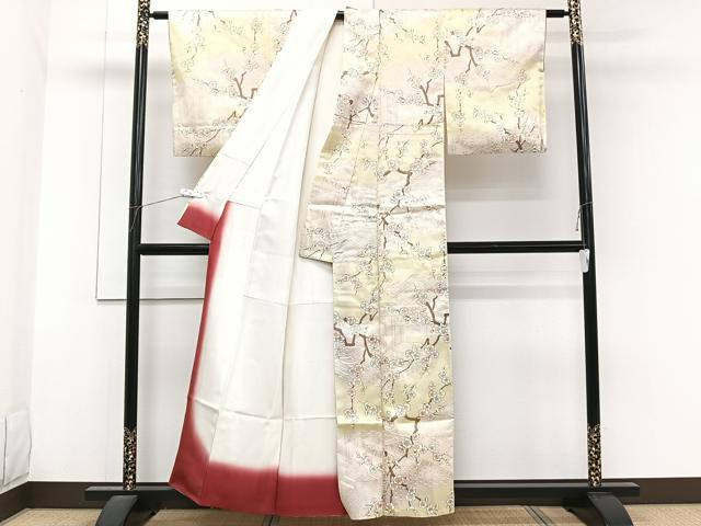 平和屋着物■上質な小紋　枝梅風景文　正絹　逸品　CABG7084xi