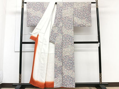平和屋着物■上質な小紋　流水草花文　正絹　逸品　CABG7085xi