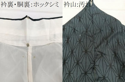 平和屋着物■上質なお召　麻の葉文　正絹　逸品　CABG7093xi