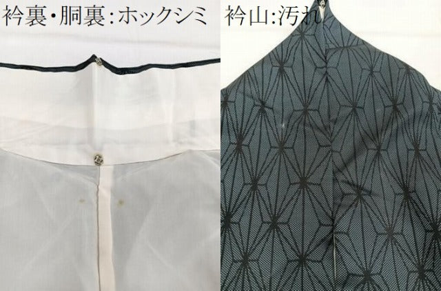 平和屋着物■上質なお召　麻の葉文　正絹　逸品　CABG7093xi