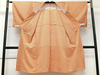 平和屋着物■長襦袢　無双仕立て　麻の葉文　洗える着物　CABG7097xi