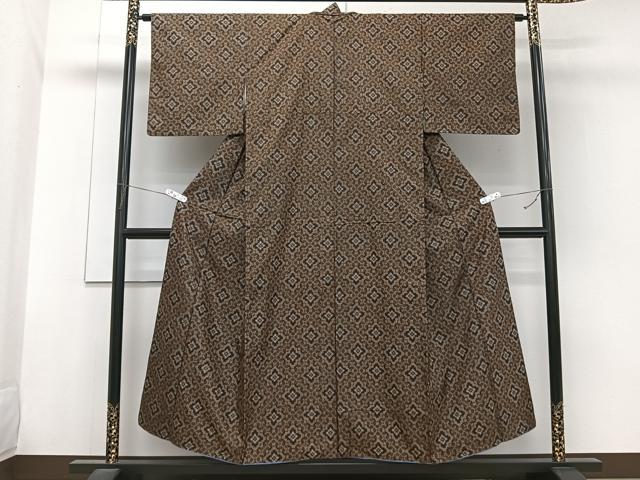 平和屋着物■本場大島紬　割込絣　花菱文　正絹　逸品　CABG7100xi