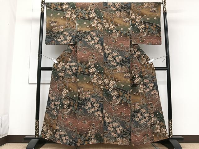 平和屋着物■上質な小紋　屏風　貝桶　冊子花蝶文　やまと誂製　正絹　逸品　CABG7101xi