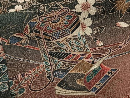平和屋着物■上質な小紋　屏風　貝桶　冊子花蝶文　やまと誂製　正絹　逸品　CABG7101xi