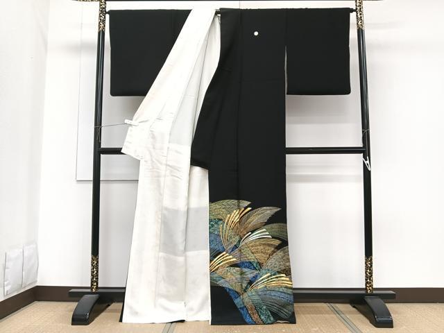 平和屋着物■豪華黒留袖 作家物 駒刺繍 草木文 金銀彩 正絹 逸品 CABG7103xi