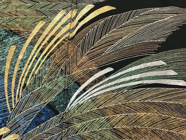 平和屋着物■豪華黒留袖 作家物 駒刺繍 草木文 金銀彩 正絹 逸品 CABG7103xi