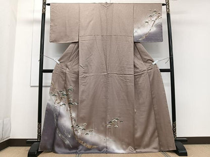 平和屋着物■訪問着　鬘帯松竹梅文　暈し染め　金彩　さが美扱い　正絹　逸品　未使用　CABG7107xi