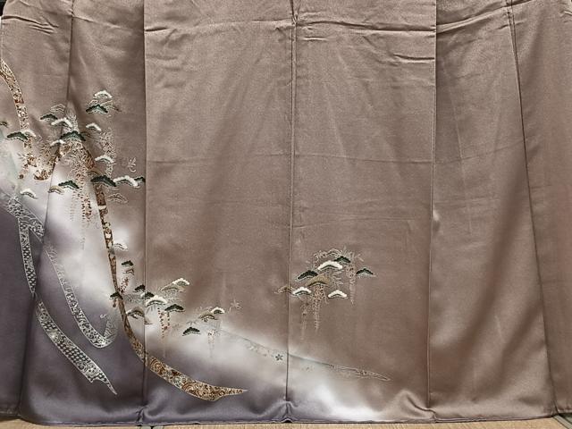 平和屋着物■訪問着　鬘帯松竹梅文　暈し染め　金彩　さが美扱い　正絹　逸品　未使用　CABG7107xi