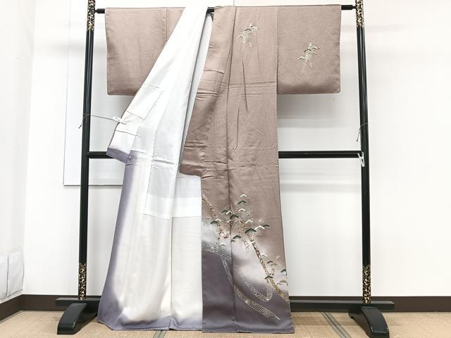 平和屋着物■訪問着　鬘帯松竹梅文　暈し染め　金彩　さが美扱い　正絹　逸品　未使用　CABG7107xi
