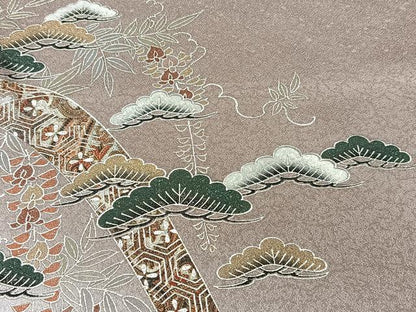 平和屋着物■訪問着　鬘帯松竹梅文　暈し染め　金彩　さが美扱い　正絹　逸品　未使用　CABG7107xi