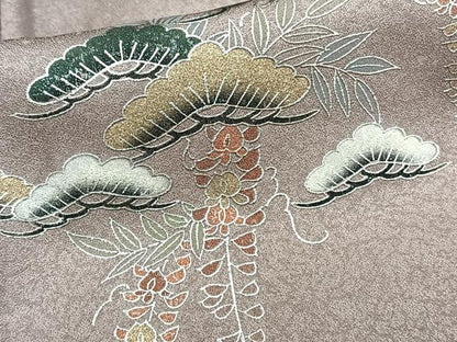 平和屋着物■訪問着　鬘帯松竹梅文　暈し染め　金彩　さが美扱い　正絹　逸品　未使用　CABG7107xi