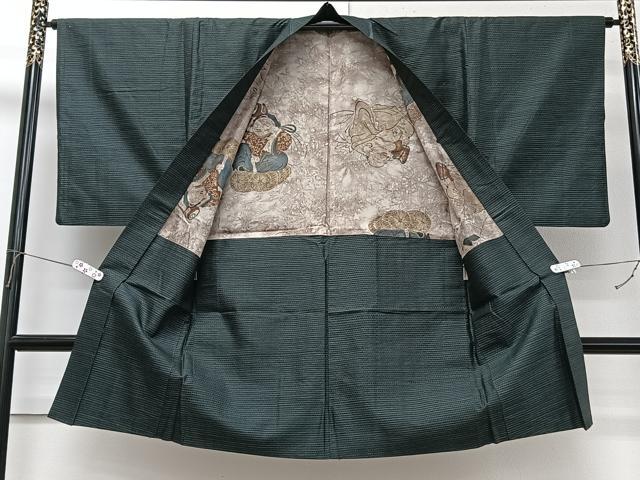 平和屋着物■男性　紬　アンサンブル　亀甲文様　正絹　逸品　CABG7108xi