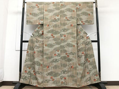 平和屋着物■上質な小紋　流水花文　金彩　正絹　逸品　CABG7109xi