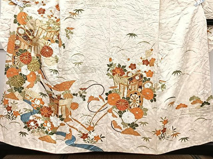 平和屋着物■豪華振袖 駒刺繍 御所車流水花文 松竹梅 金彩 正絹 逸品 CABG7112xi