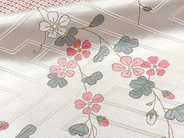 平和屋着物■上質な小紋　紗綾形枝垂れ花文　金彩　正絹　逸品　CABG7113xi