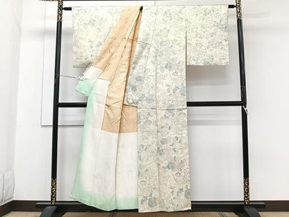 平和屋着物■上質な小紋　菊梅文　正絹　逸品　CABG7114xi