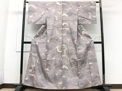 平和屋着物■上質な紬　波文　暈し染め　正絹　逸品　CABG7118xi