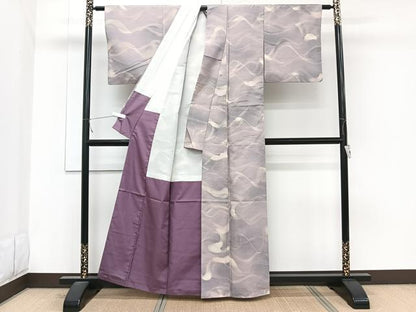 平和屋着物■上質な紬　波文　暈し染め　正絹　逸品　CABG7118xi