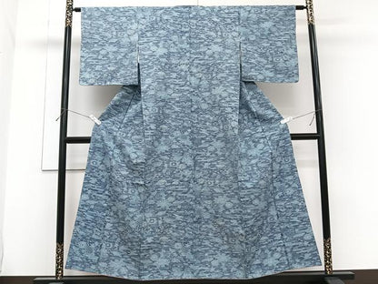 平和屋着物■上質な紬　流水花文　正絹　逸品　未使用　CABG7120xi