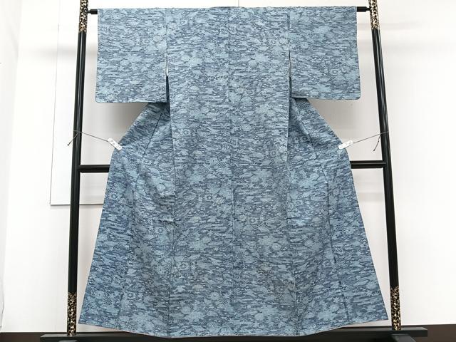 平和屋着物■上質な紬　流水花文　正絹　逸品　未使用　CABG7120xi