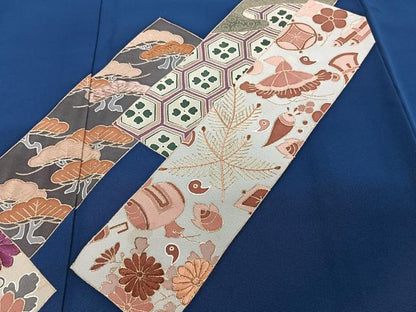 平和屋着物■訪問着　駒刺繍　色紙宝花文　松竹梅　金彩　正絹　逸品　CABG7121xi