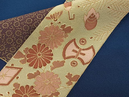 平和屋着物■訪問着　駒刺繍　色紙宝花文　松竹梅　金彩　正絹　逸品　CABG7121xi