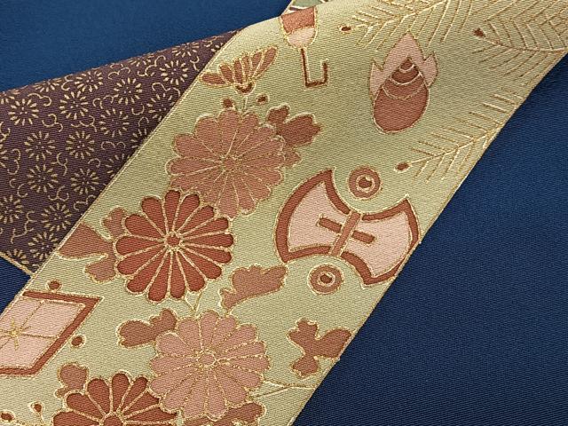 平和屋着物■訪問着　駒刺繍　色紙宝花文　松竹梅　金彩　正絹　逸品　CABG7121xi