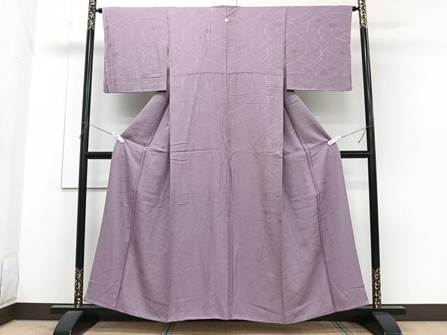 平和屋着物■上質な色無地　菱地紋　浅紫色　高島屋扱い　正絹　逸品　CABG7123xi