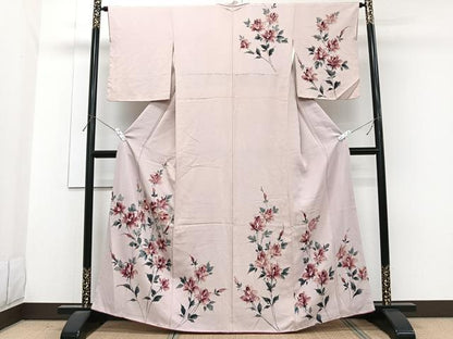 平和屋着物■訪問着　手描き　枝草花文　正絹　逸品　CABG7126xi