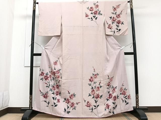 平和屋着物■訪問着　手描き　枝草花文　正絹　逸品　CABG7126xi