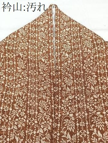 平和屋着物■上質な小紋　更紗花唐草文　正絹　逸品　CABG7127xi