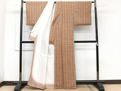 平和屋着物■上質な小紋　更紗花唐草文　正絹　逸品　CABG7127xi