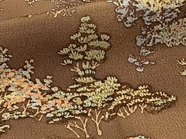 平和屋着物■上質な小紋　樹林文　正絹　逸品　CABG7132xi
