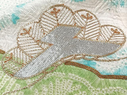 平和屋着物■豪華振袖　駒刺繍　総絞り　松文　銀糸　正絹　逸品　CABG7134xi